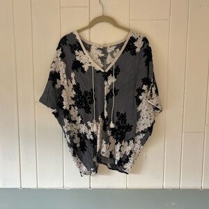 Lovestitch Black and White Floral Blouse